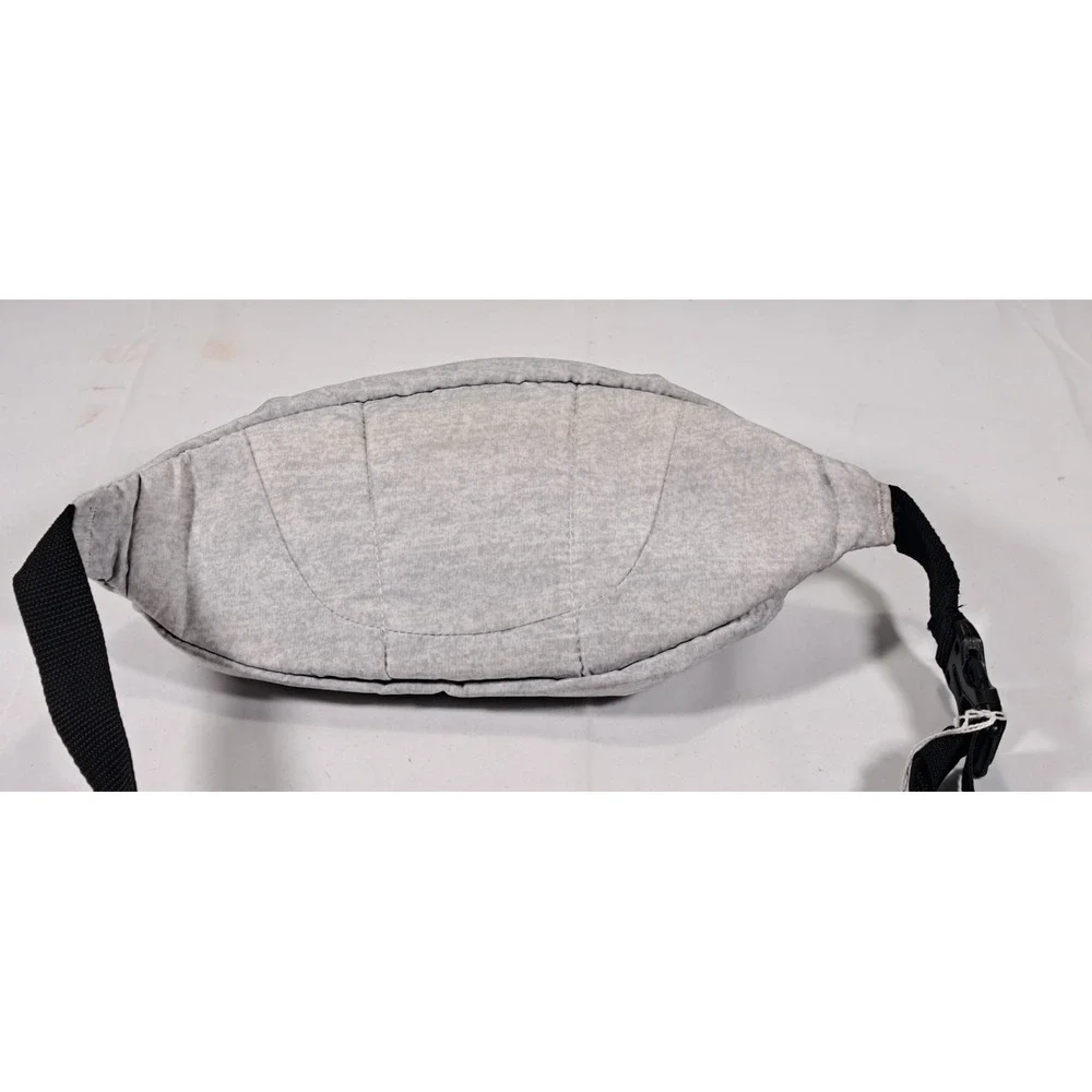 Adidas Waist Bag Fanny Pack Heather Grey Jersey Logo Adjustable Strap Streetwear